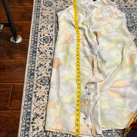 Y2K The Limited Silk Floral Design Ruffle Wrap Dress Cottagecore Feminine - Picture 9 of 10